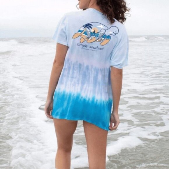 Chairs at the Beach Turtle Tracker Simply Southern Shirt NWT - Picture 1 of 2